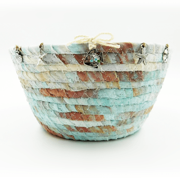 By far our most popular basket we create! Lake Ontario inspired with matching charms.