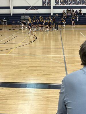 Photo of 7th grade girls volleyball team at high school