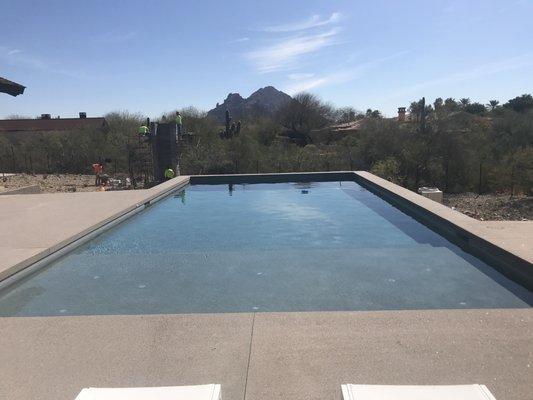 Finished application in Paradise Valley. French Grey/Pebble Sheen