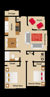 3 bedroom 2 bath apartment