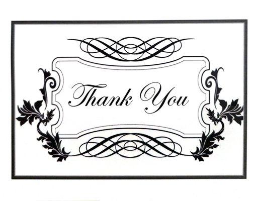 Customized thank you cards in multiple designs