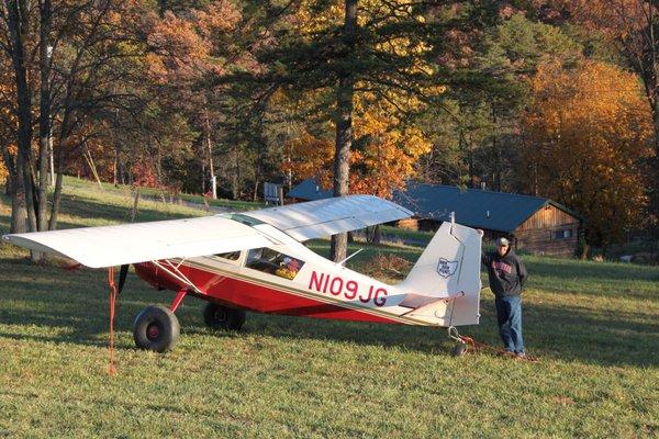 Land at Heavens Landing Airstrip (4WV4) and walk to your cabin.