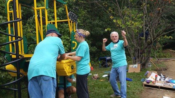 Asurea working with Foresters and KaBOOM on a community playground build in Raleigh, NC.