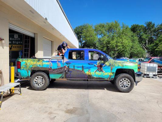 Pirate Pest Control Truck Wrap