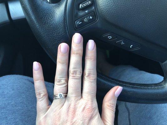 Joe did a great job on powder manicure!