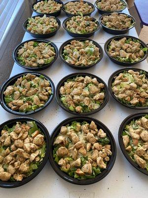 Chicken Caesar Salads For Teachers Lunch