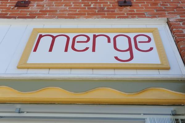 "Merge" framing store's sign on the south side of Altadena Drive, just east of Lake Ave., Altadena, 91001