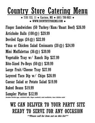 Catering Menu