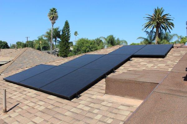 Completed installation of solar panels