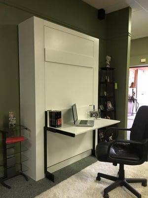 Murphy bed with stay level desk