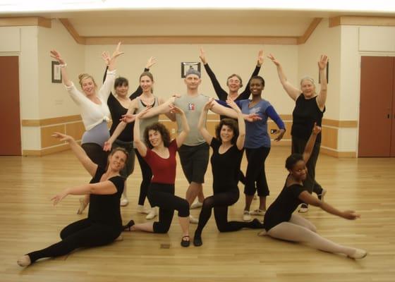 Ballet students with David