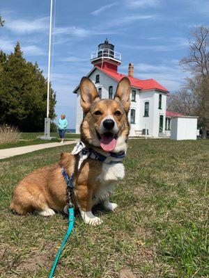 My dog @ Grand Traverse Lighthouse Museum!