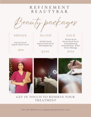 Beauty packages available