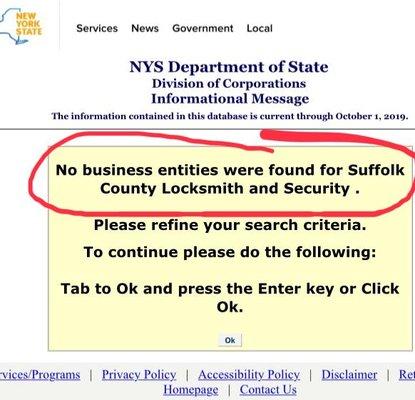 NEW YORK STATE CORPORATION SEARCH