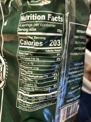 Bean Thread nutrition facts - VN