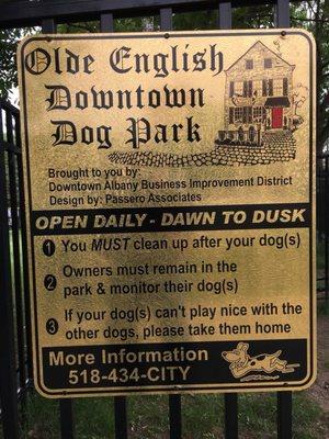 Official name of the dog park