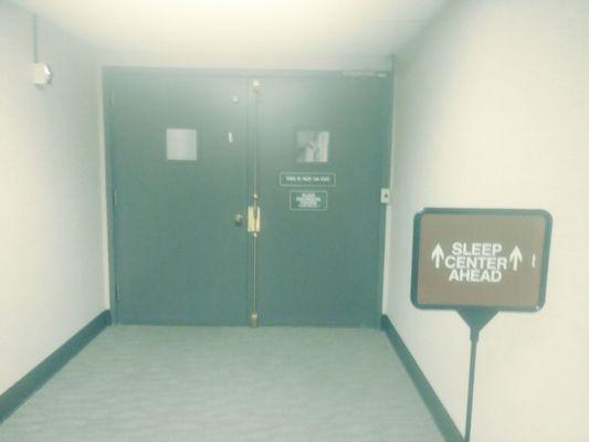 The hallway entrance to the Ellis Sleep Disorder Center located on the 4th Floor at Ellis Health Center at 600 McClellan Street