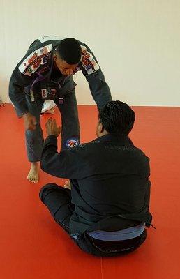 BJJ rolling - a ton of action is about to happen here!