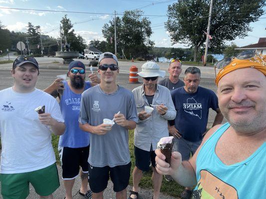 Grown men enjoying ice cream  i am not skinny