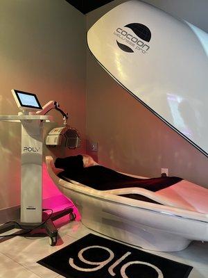 Cocoon weight loss pod.  
 Targeted red light therapy Poly.