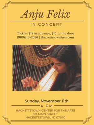 2018-11-11 In Concert: Anju Felix, 17 year old Harpist!