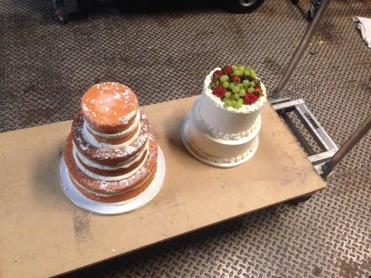 My cakes that were delivered to the wrong venue by Andrea. My bridesmaids had to go pick them up and finish decorating.