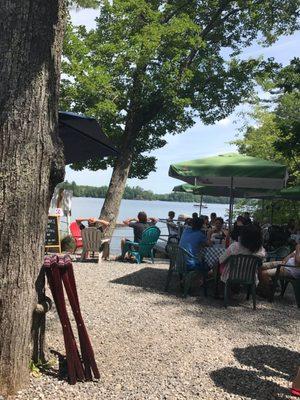 Looking out at the lake from our table