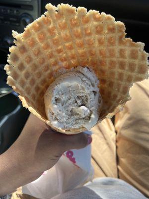 A single scoop of ice cream, literally, didn't even fill the cone. Waste of money