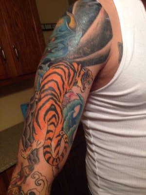 Working on sleeve