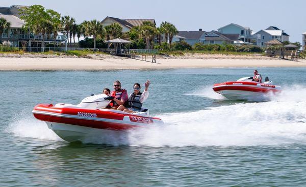 The thrilling Seakart combines the speed of a jet ski, with the safety and comfort of a boat!