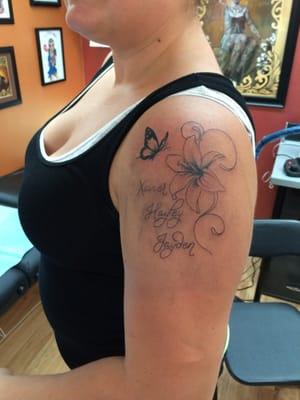 Before of my sister's new ink.