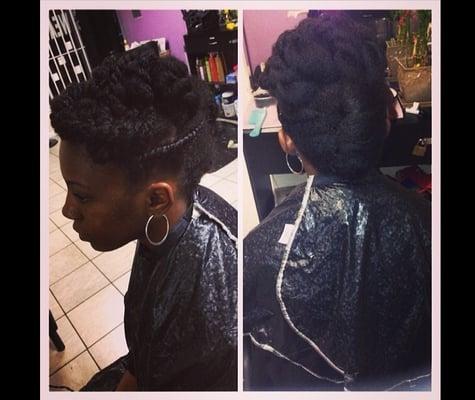 Updo on natural hair