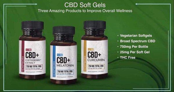 Introducing 3 new CBD Soft Gels with melatonin, curcumin and coffeeberry