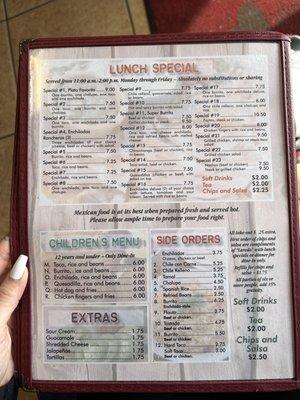 menu