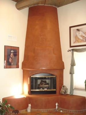 Kiva Fireplace w/ Variance Plastere