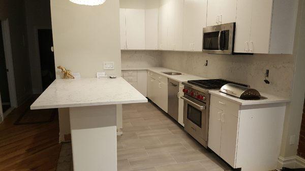 Caesarstone (White Attica)  countertop & backsplash