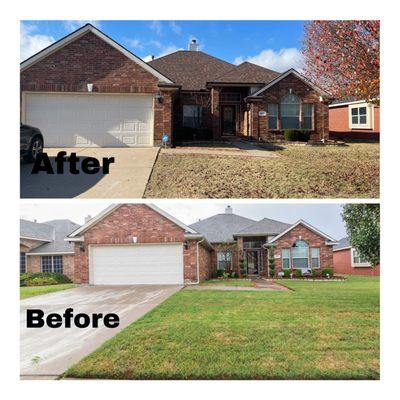 Before and after pictures of my roof.