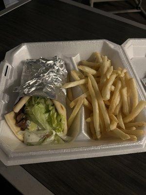 Lamb gyro and fries!