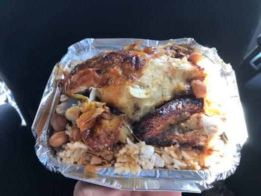 Pollo asado rice and beans