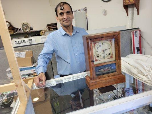 Mike with my over 100 year old Sessions clock