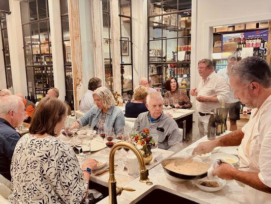 Wine dinner in our kitchen with Master Sommelier Brett Davis!