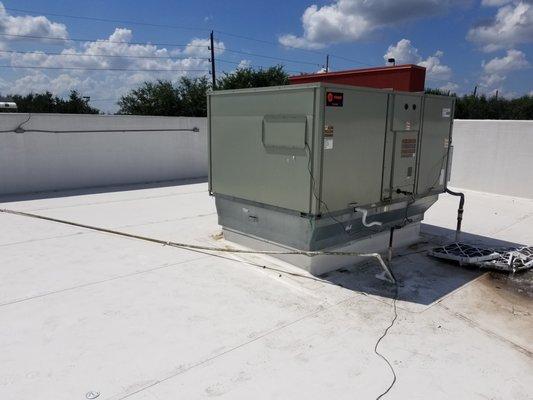 installed new 10 ton commercial a/c unit