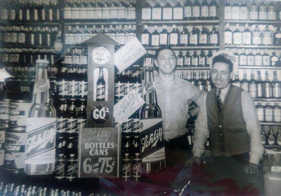 My grandfather Joseph Maloney on the left with Len Armanetti's circa 1940 at the old Barrel House