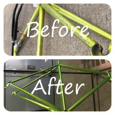 Bicycle Frame before and after