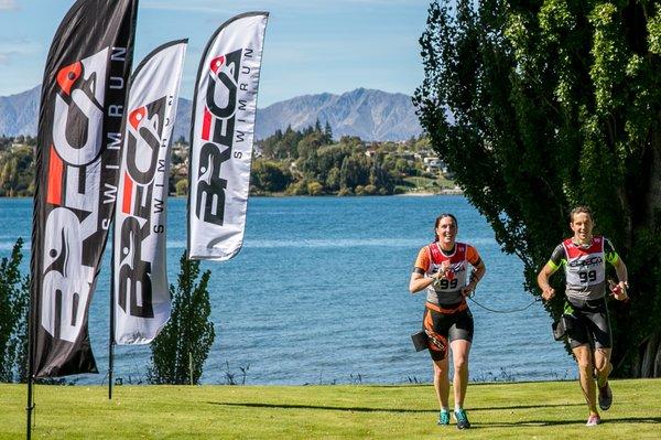 A SwimRun racer who lovers her new Orca SwimRun wetsuit