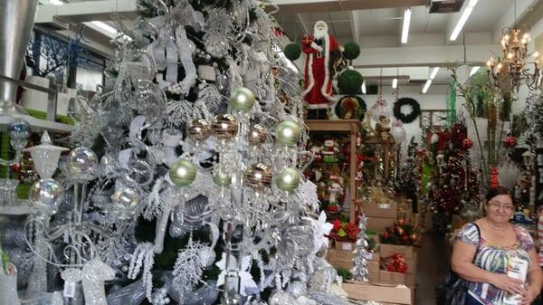 Beautifully decorated trees, all items available for purchase