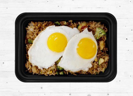 What they advertise the fried rice with eggs to look like.