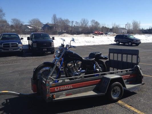 This is the trailer I rented to transport my bike