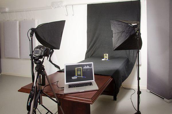 Studio set up for product photography.