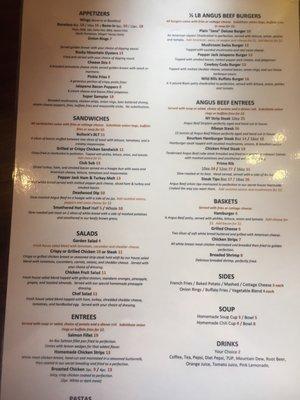 Full menu